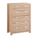 Havana Oak Chest of 5 Drawers